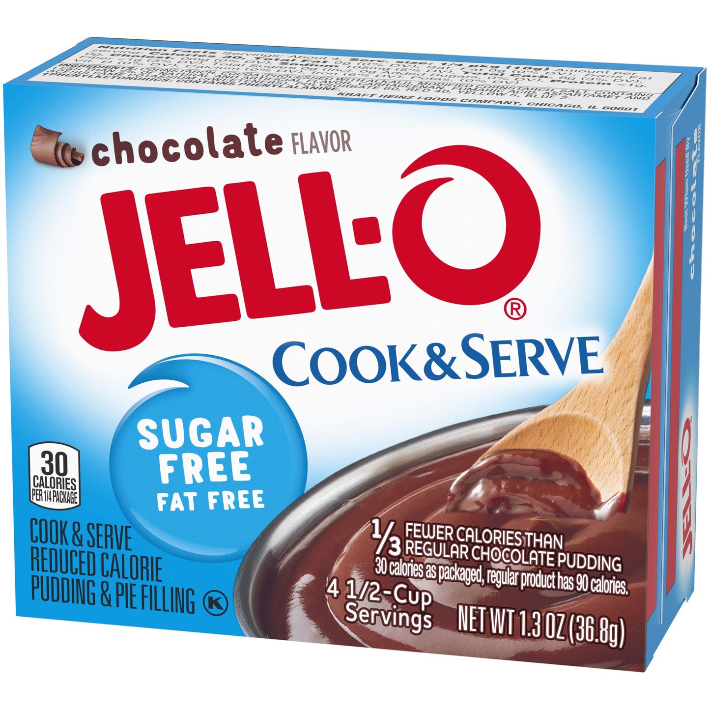 Jell-O Cook & Serve Chocolate Sugar-Free Fat Free Pudding & Pie Filling (7.8 oz Boxes, Pack of 6)
