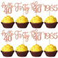 YCTHUNFISH 24 Pack Cupcake Toppers Glitter Rose Gold for 40th Birthday Cake Decorations