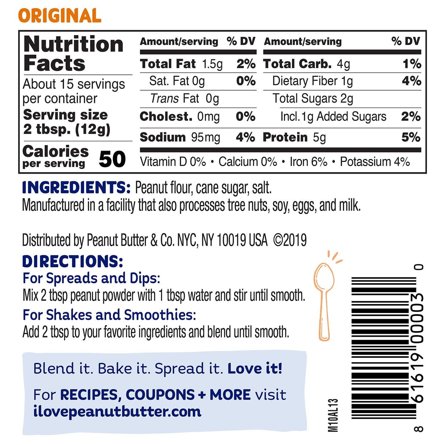 Peanut Butter & Co. Powdered Peanut Butter, Non-Gmo, Gluten Free, Vegan, Original, 6.5 Ounce Jars (Pack Of 6)