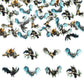 Gyufise 60Pcs Edible Halloween Bat Cupcake Toppers - Wafer Paper Picks For Baby Shower, Kids Theme Birthday Party Cake Decorations Supplies Multi