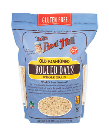 Bobs Red Mill Gluten Free Old Fashioned Rolled Oats, 52oz (Pack of 1) - Non GMO, Whole Grain, Vegan, Kosher