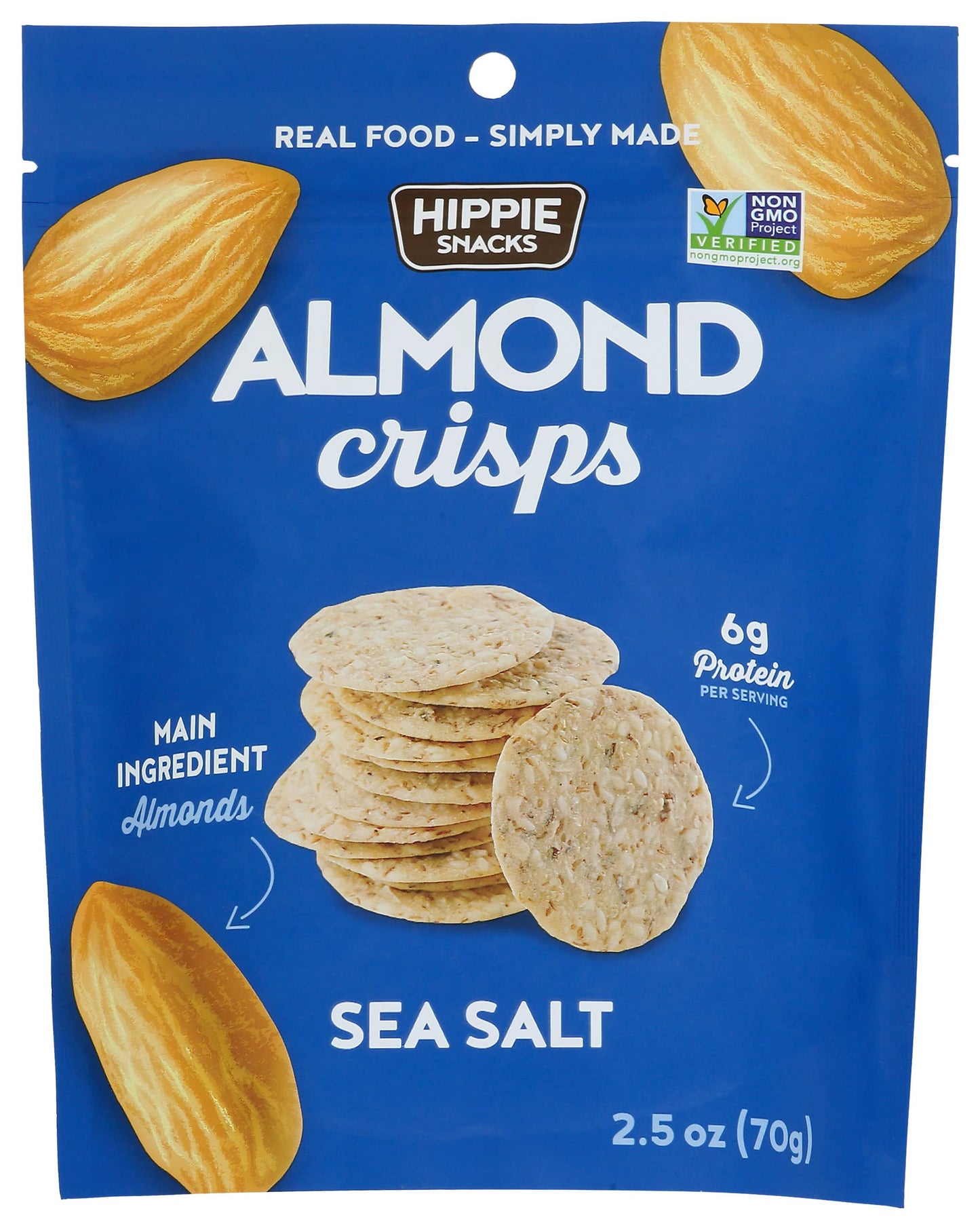 Hippie Snacks Sea Salt Almond Crisps 2.5 Oz
