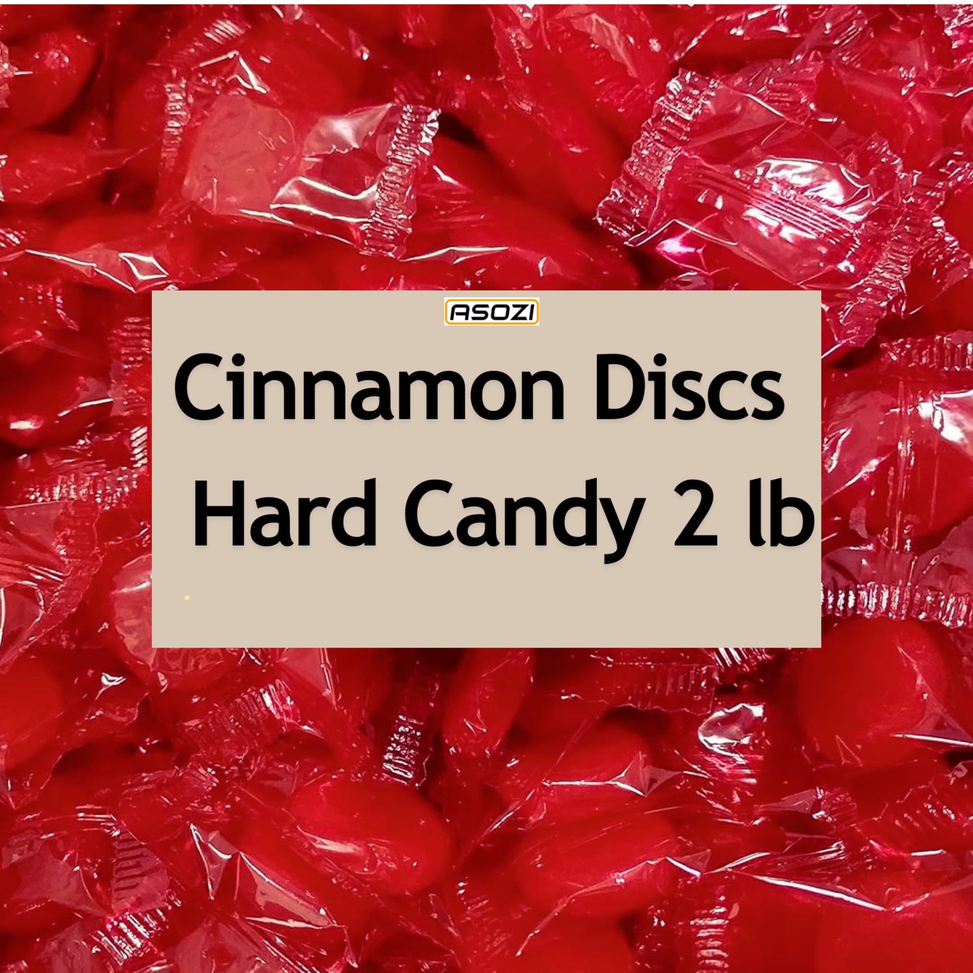 ASOZI Cinnamon Discs Hard Candy - Individually Wrapped, Spicy & Sweet Flavor, 2 lb, Medium Size, Red Color