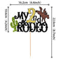 ZHUOWEISM Cake Topper for 2nd Birthday Party, Brown Glitter Cactus Decoration, Western Theme