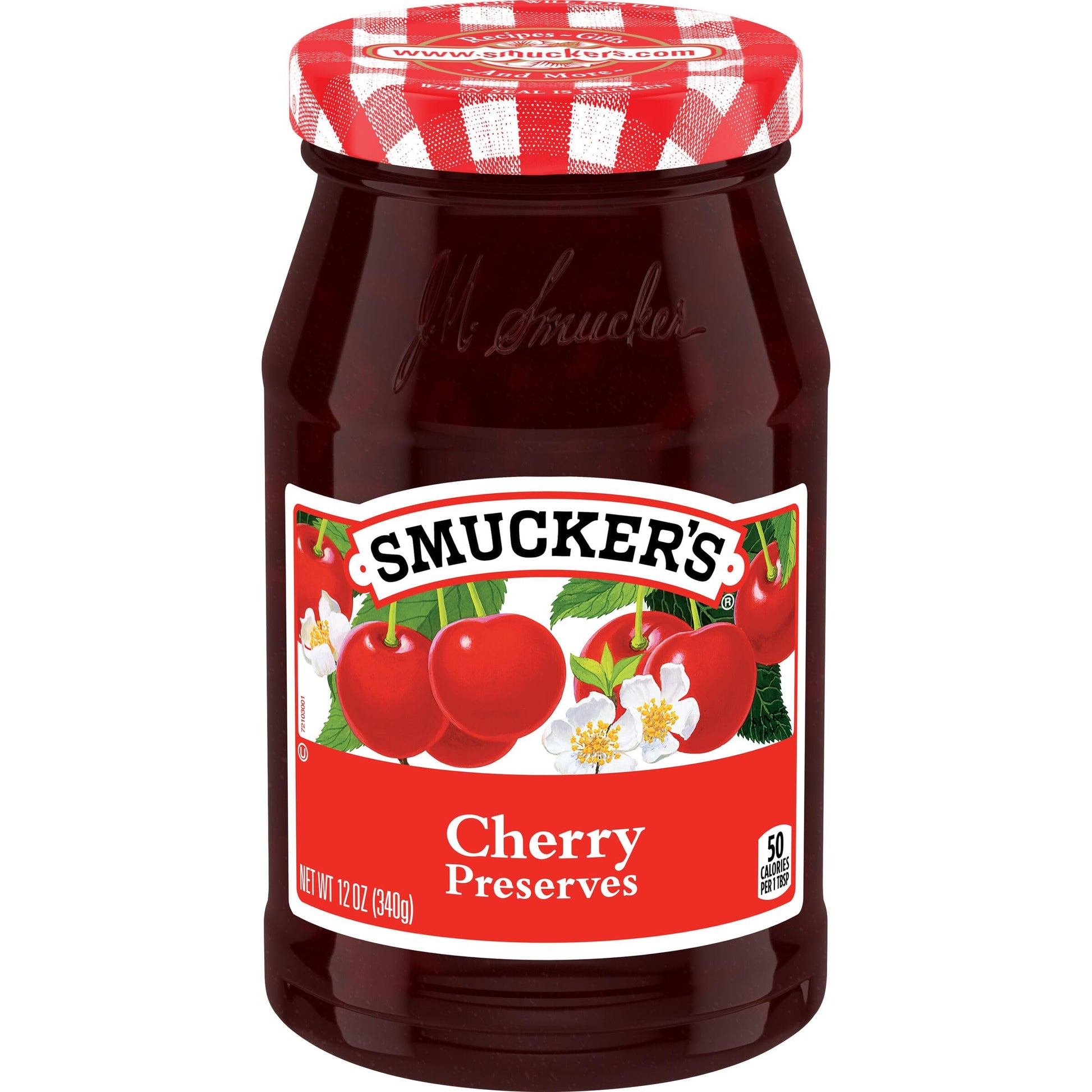 Smuckers Cherry Preserves, 12 Ounce (Pack of 6) - Sweet Cherry Flavor, Perfect for Spreading and Topping