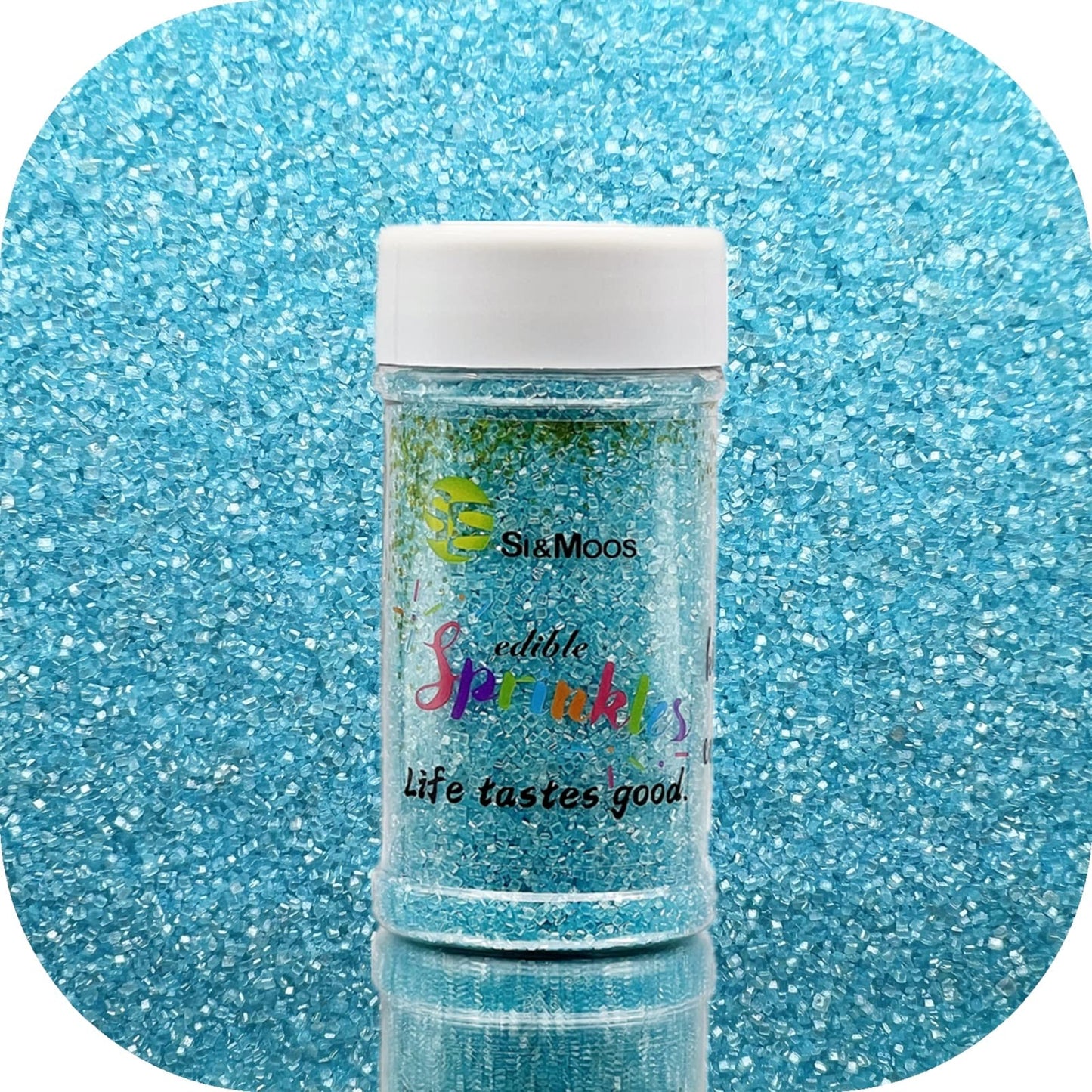 Se Si&Moos Light Blue Sanding Sugar Blue Edible Sparkling Sprinkles Sanding Sugar Crystals For Cookie Decorating Edible Glitter