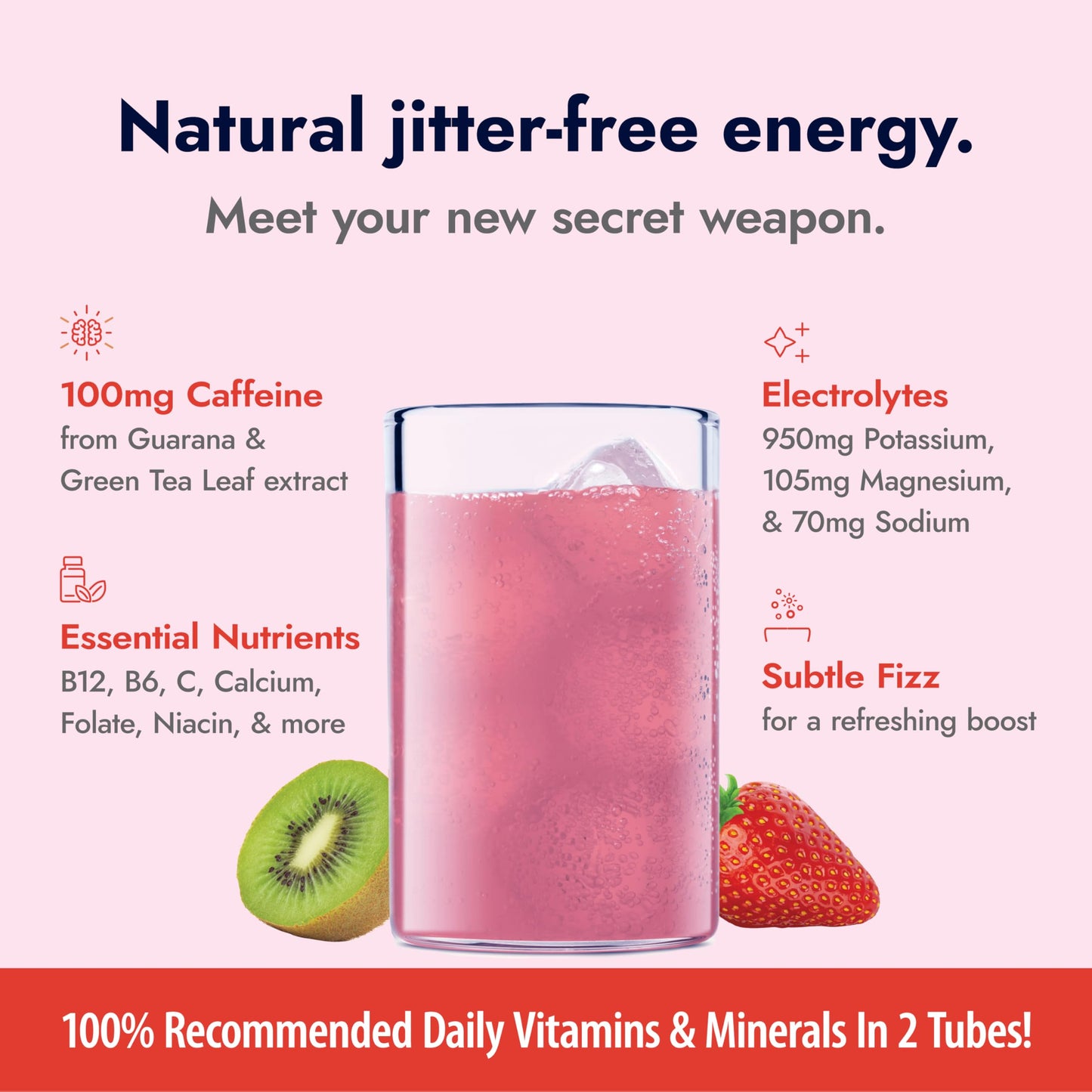 Zipfizz Daily Energy Drink Powder  Strawberry Kiwi  20 Pack | 3-in-1 Sustained Energy  Rapid Hydration  and Essential Vitamins | Sugar-Free | Electrolyte Powder | Contains Vitamin B-12 & Antioxidants