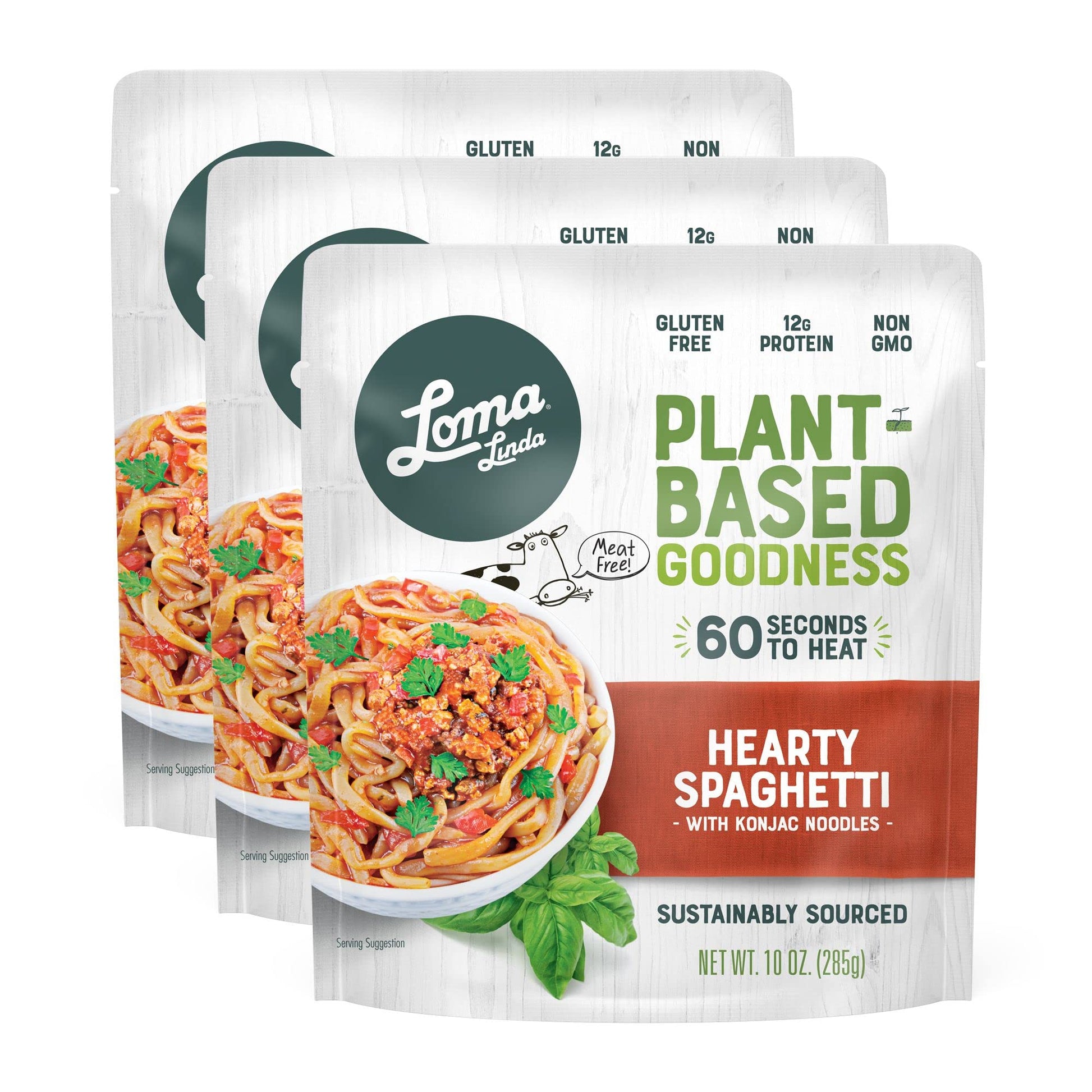Loma Linda - Plant-Based Complete Meal Solution Packets (Hearty Spaghetti (10 Oz.), 3 Pack)