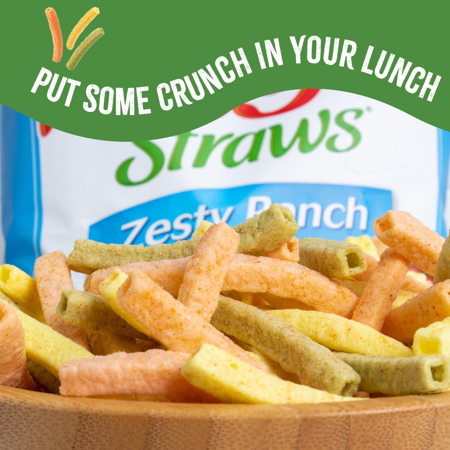 Sensible Portions Garden Veggie Straws, Ranch, Snack Size, 1 Oz (Pack Of 24)