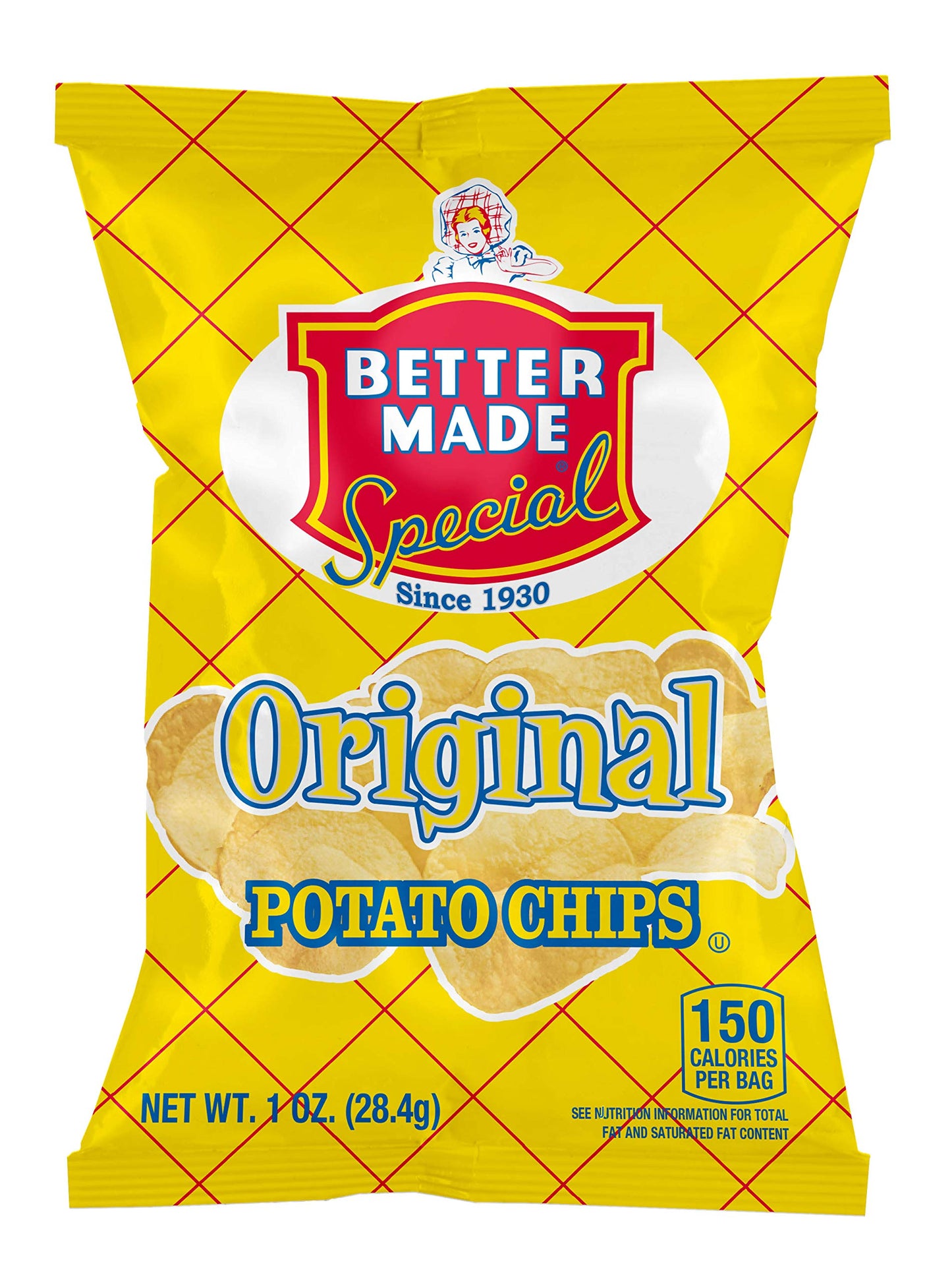Better Made Special Original & Bbq Potato Chips Variety Pack - Case Of 50-1Oz Bags - 25 Bbq/25 Original - Crunchy, Individual Snacks Made From Fresh Potatoes