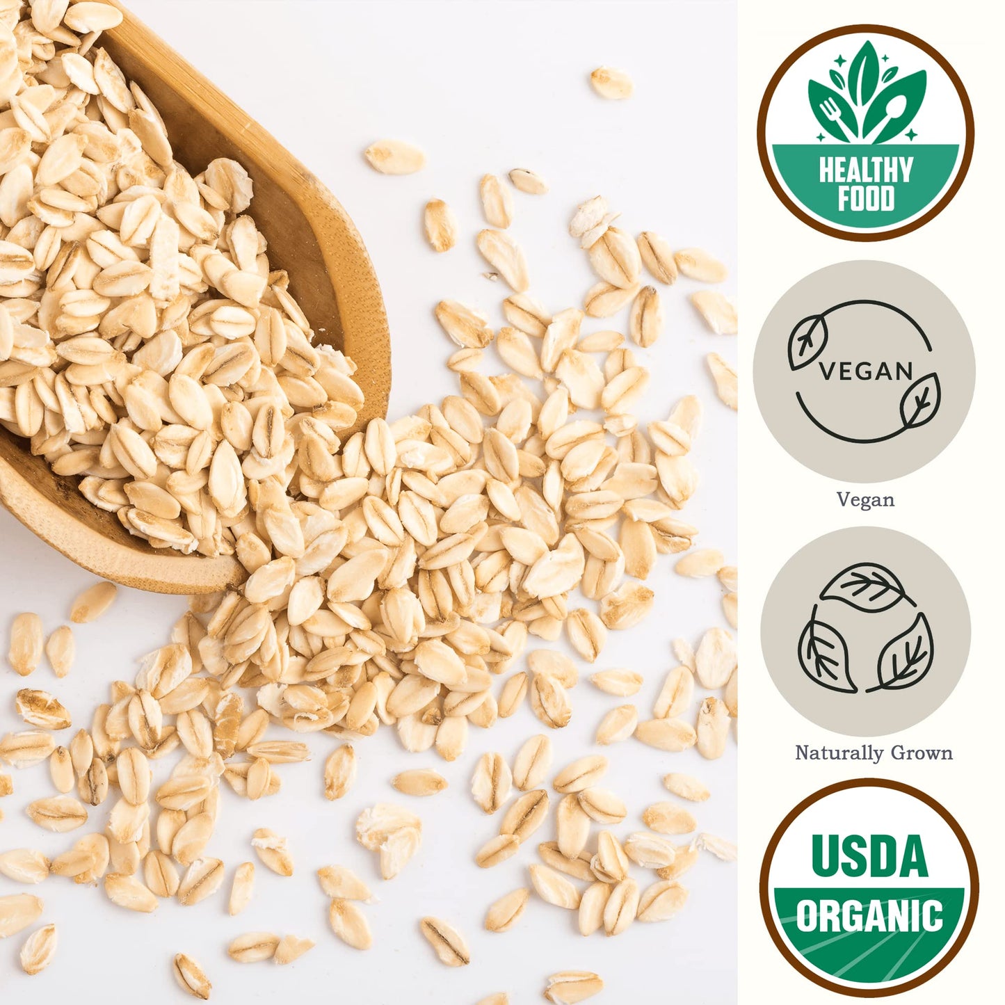 Organic Oatmeal Regular Rolled Oats - Old Fashioned Oat Bulk (4.8 Lb) Be Still Farms - 100% Whole Grain | High In Fiber & Protei