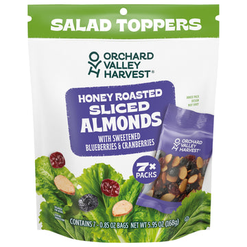 Orchard Valley Harvest Salad Toppers Honey Roasted Sliced Almonds With Sweetened Blueberries & Cranberries, 0.85 oz (Pack of 7) 