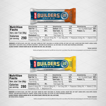 Clif Builders Protein Bars - Variety Pack - 20G Plant Based Protein - Gluten Free - Non-Gmo - Low Glycemic - No Artificial Sweeteners - 2.4 Oz. (12 Count)