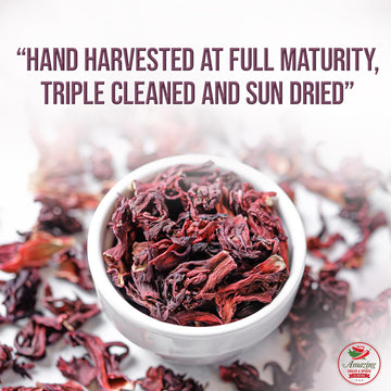 Hibiscus Flowers 1Lb (16Oz) - All Natural, Triple Cleaned - Whole Soft Flowers And Petals - Flor De Jamaica. Great For Hot Or Ic