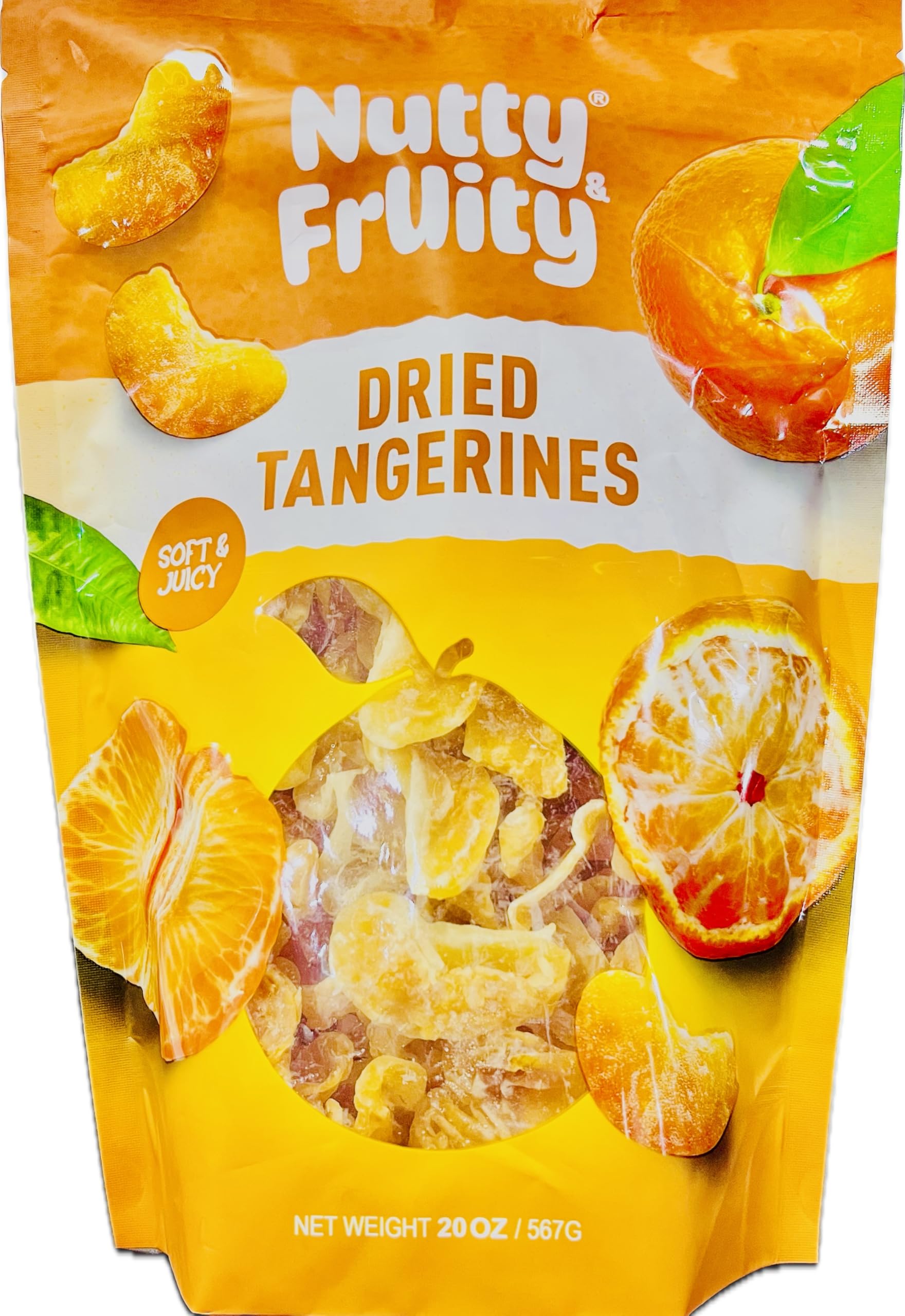 Dried Tangerines by Nutty & Fruity - Soft & Juicy Citrus Snack, No Added Colors, Gluten Free, 20 oz