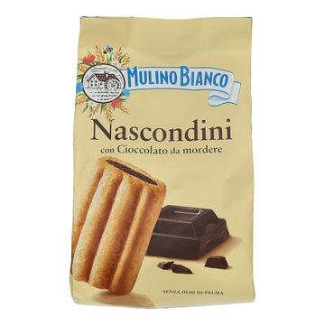 Mulino Bianco Nascondini 330g - Authentic Italian Biscuits with Hidden Chocolate Cream Filling - Perfect Snack or Coffee Compani