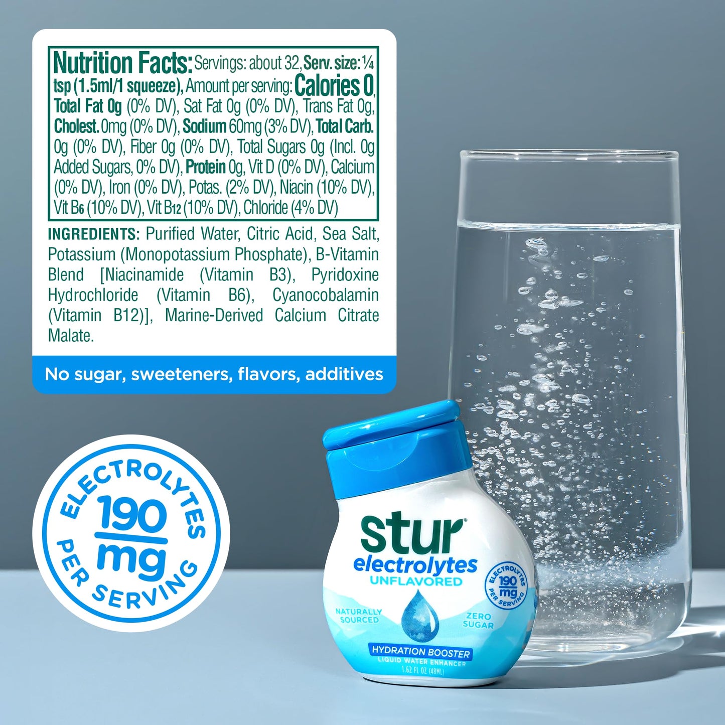 Stur Electrolyte Drops | Trace Minerals for Instant Hydration | No Sugar  No Sweeteners | Zero Calories | Unflavored Liquid Water Enhancer | Vegan & Keto Friendly | 5 Bottles (Makes 160 Drinks)