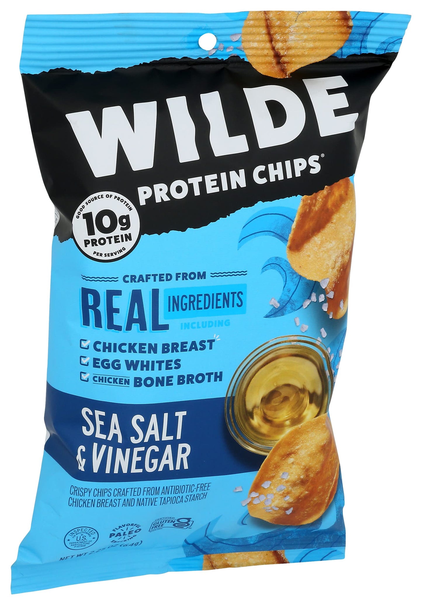 Wilde Brands Sea Salt Vinegar Chicken Chips, 225 Oz