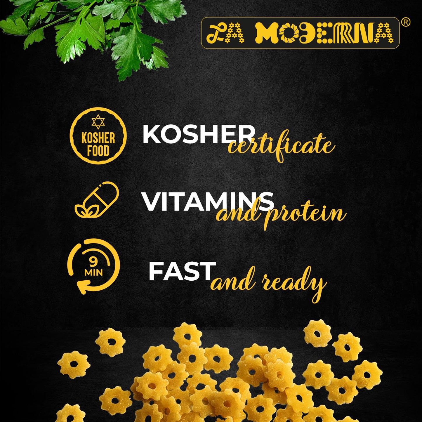 La Moderna, Estrella, Pasta, Hecha Con Sémola De Trigo Durum, Enriquecida Con Vitaminas Y Hierro, 7 Oz