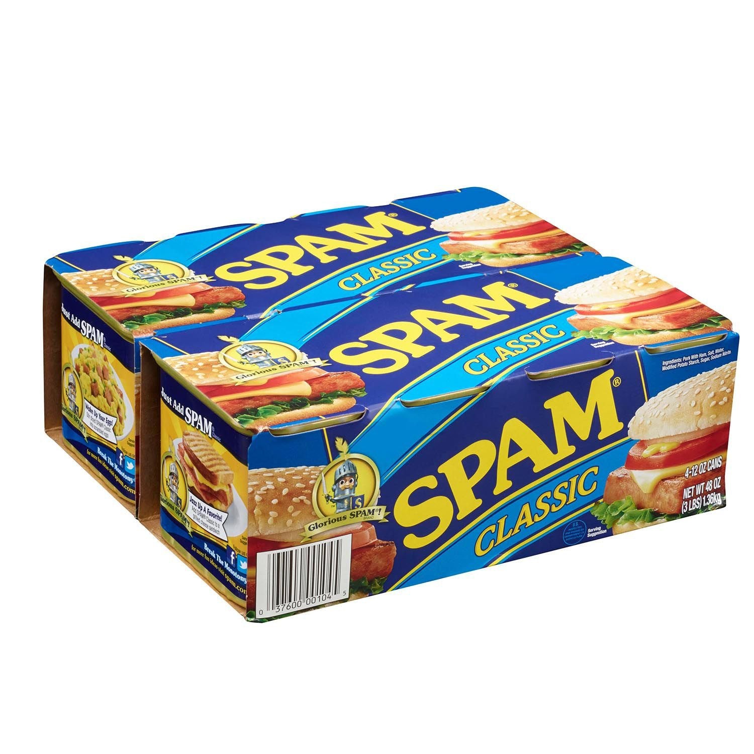 SPAM Classic Luncheon Meat, 12 Ounce (Pack of 8), Model 346378