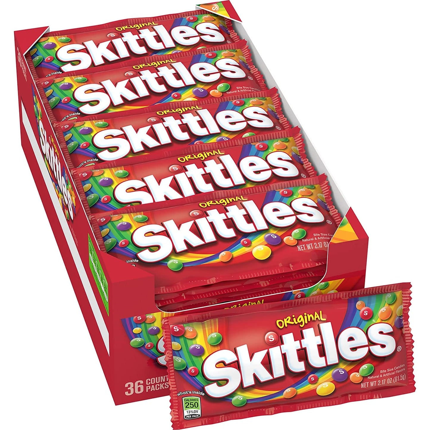 Skittles Candy, Original 2.17-Ounce, 36 Packs Of Individually Wrapped Candy Bulk Box