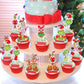 36 Pcs Christmas Cupcake Toppers Assembled Double Sided Merry Christmas Cupcake Picks For Christmas Theme Baby Shower Girls Birt