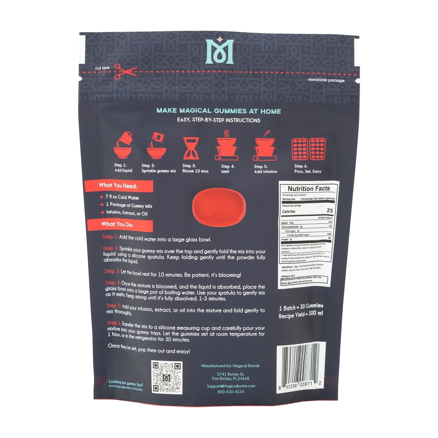 MAGICAL BUTTER Cherry Gummy Mix - Easy & Mess-Free, 7.5 Ounce, Red