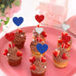 Gyufise 30Pcs Heart Cupcake Toppers Glitter Independence Day Cupcake Picks Valentine'S Day Cake Decorations For Wedding Engageme