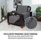 Furhaven Large Sofa Slipcover Waterproof  Non Slip Quilted Paw Print Furniture Protector Cover, Washable - Gray, Large Sofa