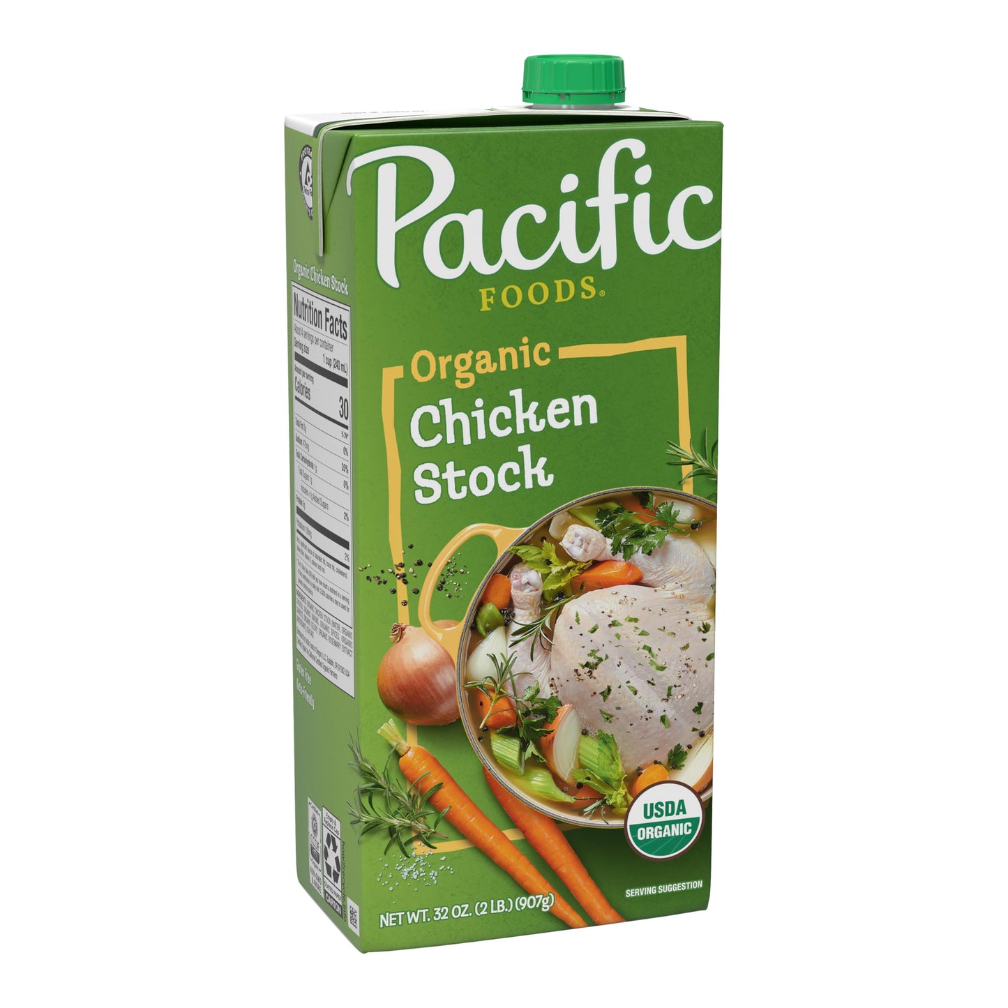Pacific Foods Organic Chicken Stock, 32 Oz Carton