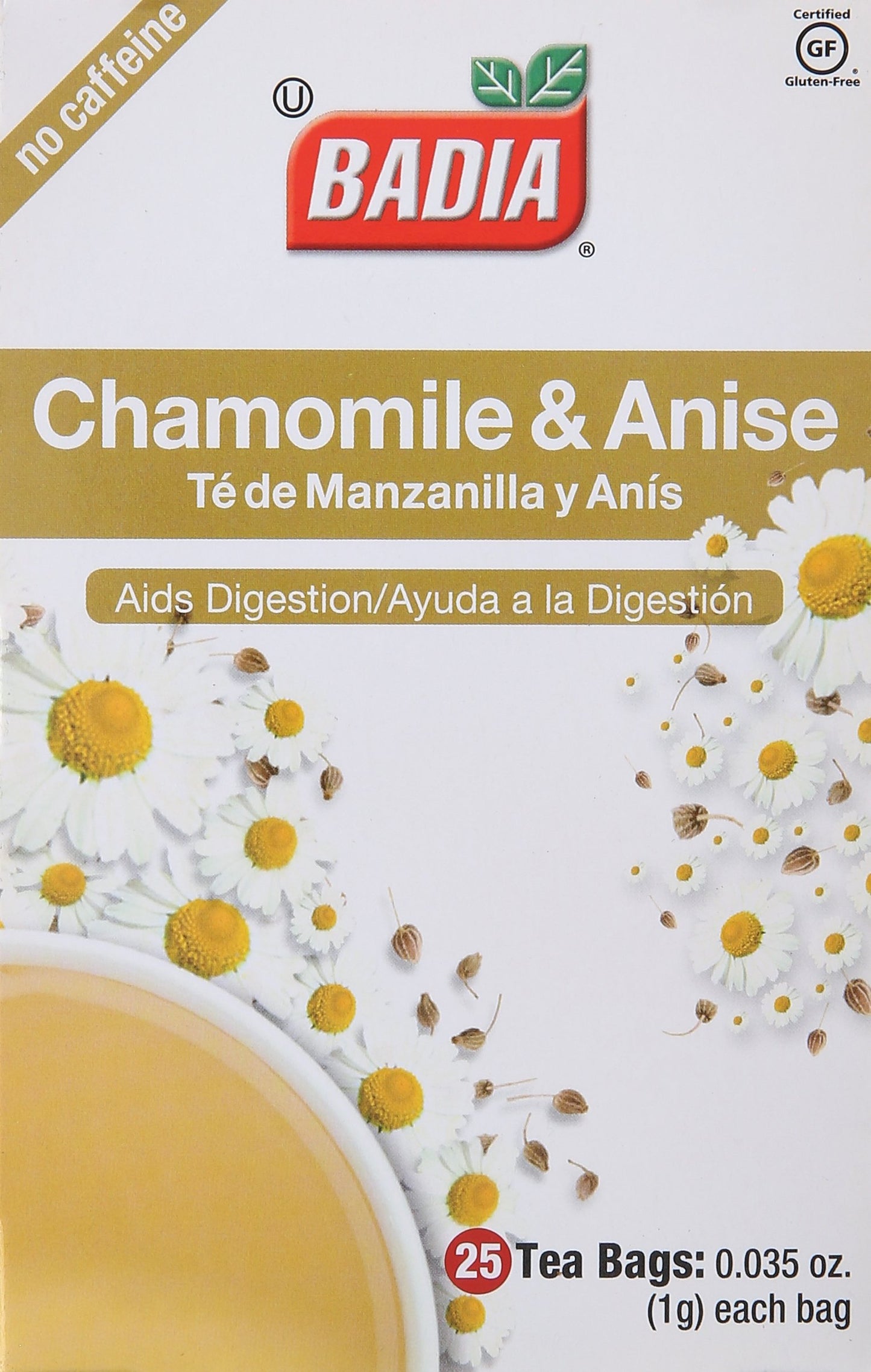 Badia Tea Chamomile and Anise, 25 Tea Bags, Model 00130845