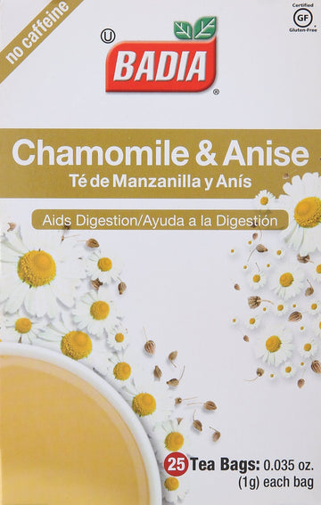 Badia Tea Chamomile and Anise, 25 Tea Bags, Model 00130845