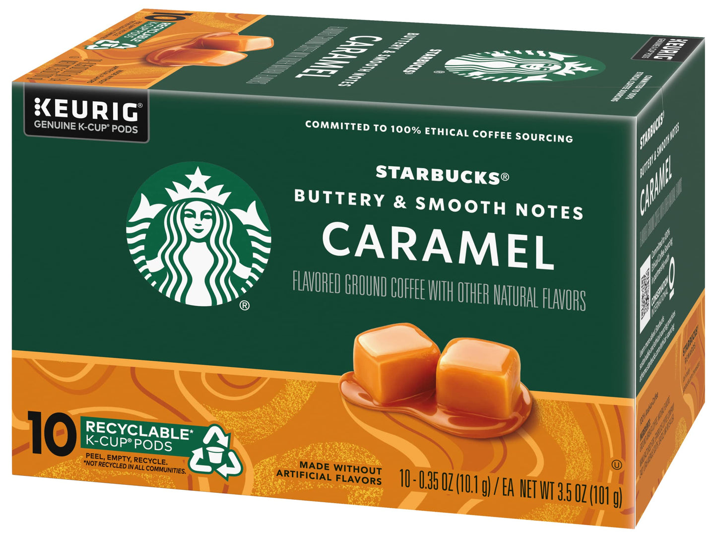 Starbucks Flavored Coffee K-Cup Pods, Caramel Flavored Coffee, Made Without Artificial Flavors, Keurig Genuine K-Cup Pods, 10 Ct