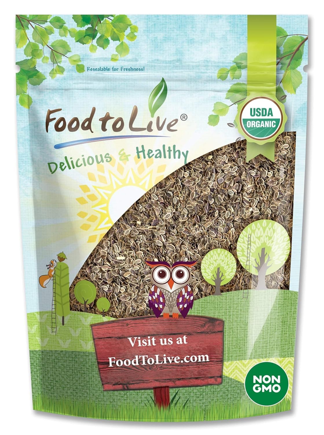 Organic Dill Seeds  1 Pound - Whole  Non-Gmo Spice  Non-Irradiated Herbal Product Seeds  Vegan  Dry  Bulk  High In Dietary Fiber  Calcium  Iron  Copper  Manganese  Magnesium And Zinc. Perfect For Curry.