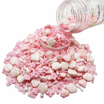Se Si&Moos Edible Flowers For Cake Decorating Edible Pink Diamond Sprinkles Pink Flowers Sprinkles Pink Rose Sprinkles Flower Sp