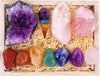 Crystals And Healing Stones Premium Kit In Wooden Box - 7 Chakra Stones Healing Crystals Set, Rose Quartz, Amethyst Cluster, Qua