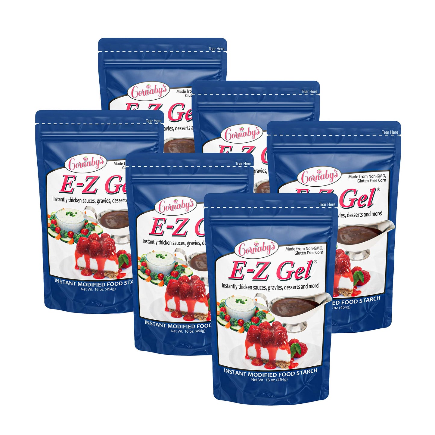 Cornaby's E-Z Gel Instant Food Thickener, 16oz. Gluten-Free, Non-GMO, All-Natural, Instant Food Starch Granules For Thickening S