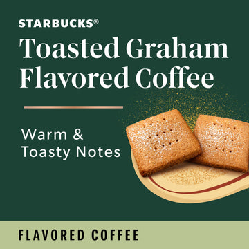 Starbucks K-Cup Coffee Pods, Toasted Graham Flavored Coffee, Naturally Flavored, 100% Arabica, 1 Box (10 Pods)