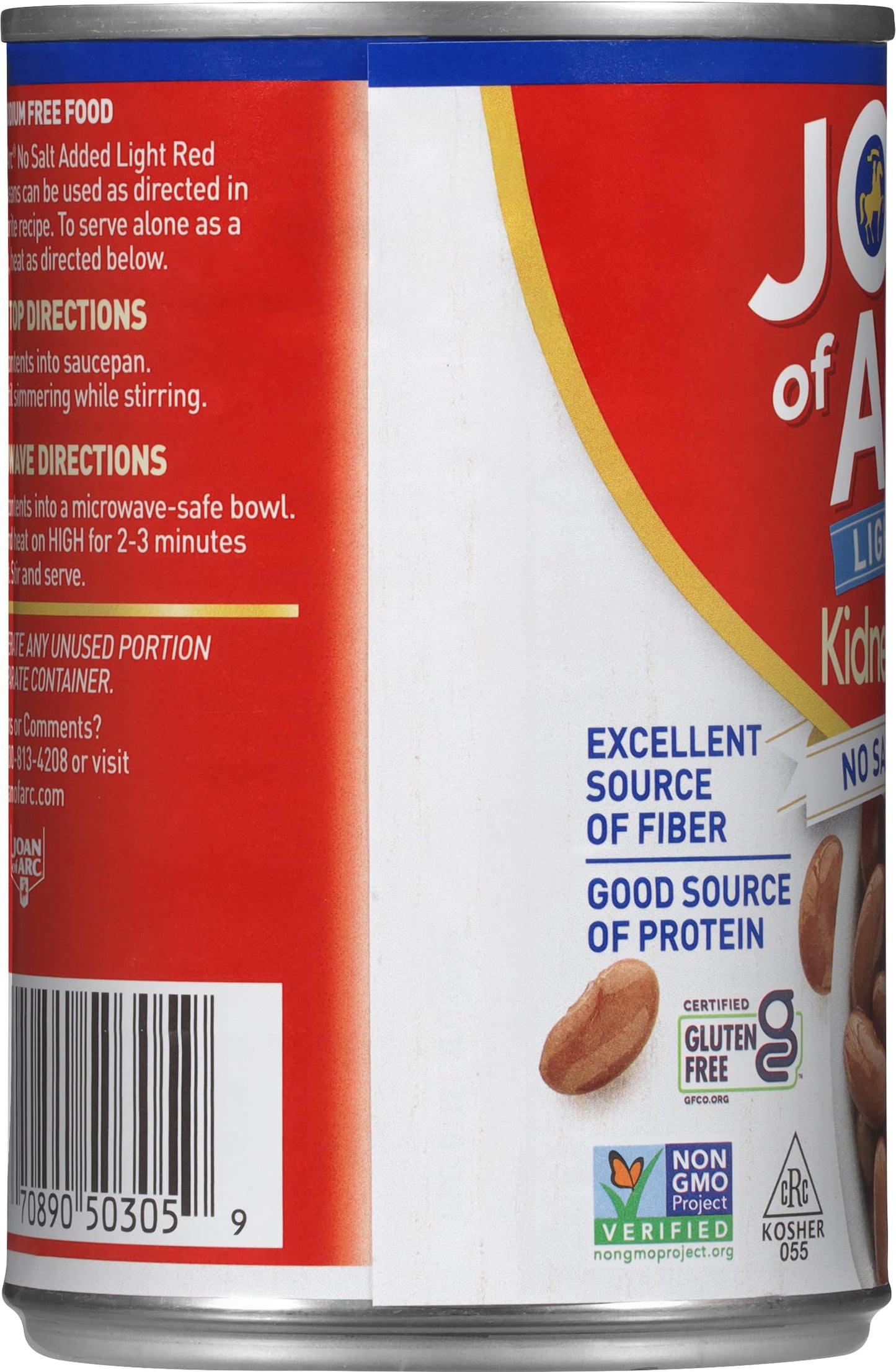 Joan of Arc Light Red Kidney Beans, No Salt Added, 15.5 Ounce (Pack of 12)