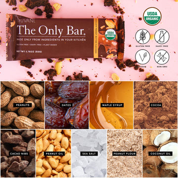 Truvani Plant Based Snack Bar | Chocolate Peanut Butter Single Bar | 7G Protein | Usda Organic And Vegan | The Only Bar | Dairy,