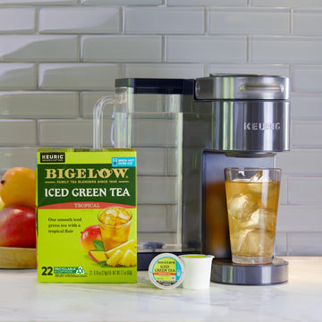 Bigelow Tea Tropical Iced Green Tea Keurig K-Cup Pods, Caffeinated Tea Keurig Tea Pods, 22 Count Box (Pack Of 4), 88 Total K-Cup