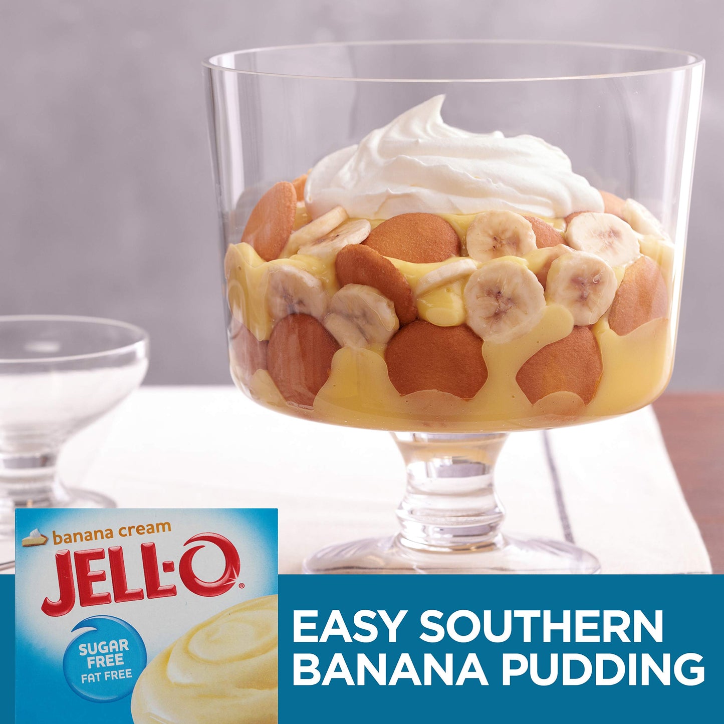 Jell-O Instant Banana Pudding & Pie Filling, Sugar-Free, Fat Free, 0.9 oz Boxes, Pack of 6