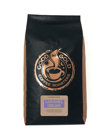 Caramel Cream Coffee Beans, Flavored Coffee, Whole Bean, 5 Pound Bag – Good As Gold Coffee Roasters