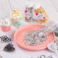 Silver Sprinkles For Cake Decorating, White Silver Sprinkles Mix For Cupcakes Toppers, Ice Cream, Cookie, 3.52Oz