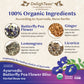 DelighTeas Organic Butterfly Pea Flower Tea with Ginger & Lemongrass, 16 Pyramid Tea Bags, USDA Organic, Vegan, Caffeine Free