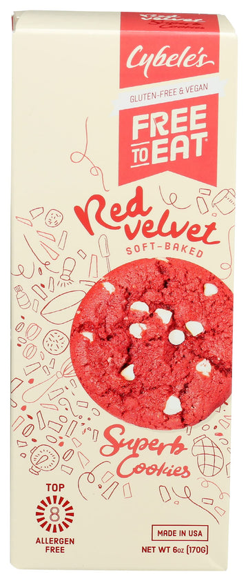 CYBELES FREE TO EAT Red Velvet Cookies, 6 OZ