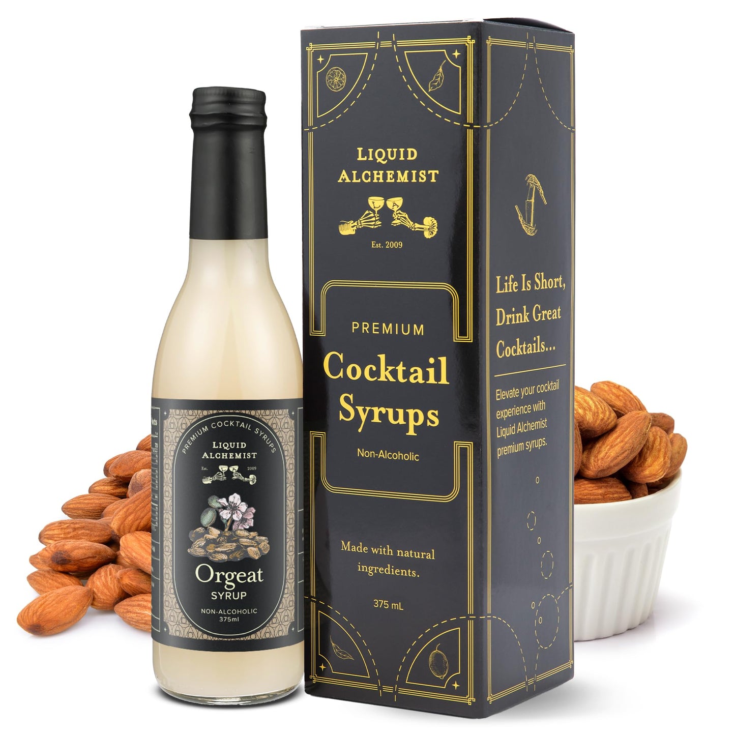 Liquid Alchemist Orgeat Syrup for Cocktails - Real Ingredients Make Our Almond Syrup the Perfect Mai Tai Mix - Non-GMO  Gluten Free & Vegan (12.7 oz)