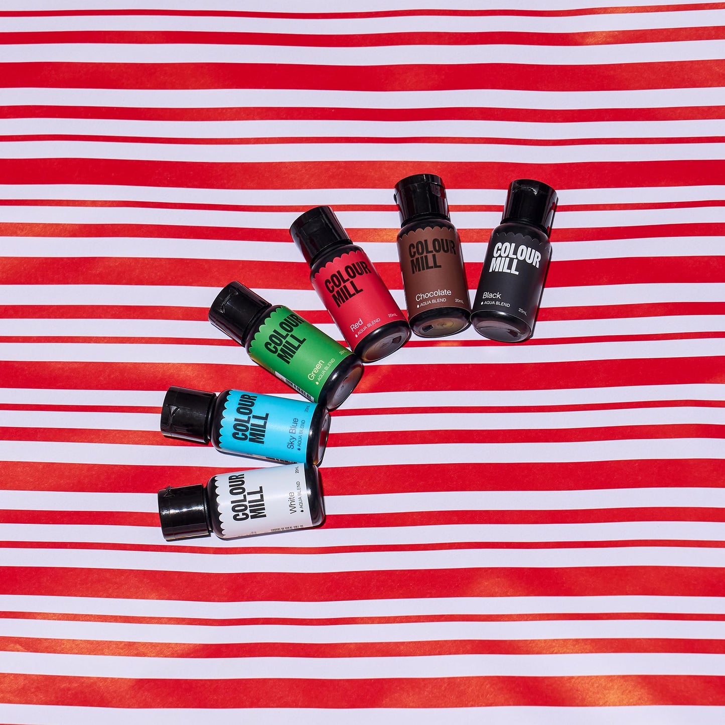 Colour Mill Aqua Blend Food Coloring, Holiday Pack, 6 Colors, 20ml Each, Water-Based, 4.06 Fl Oz