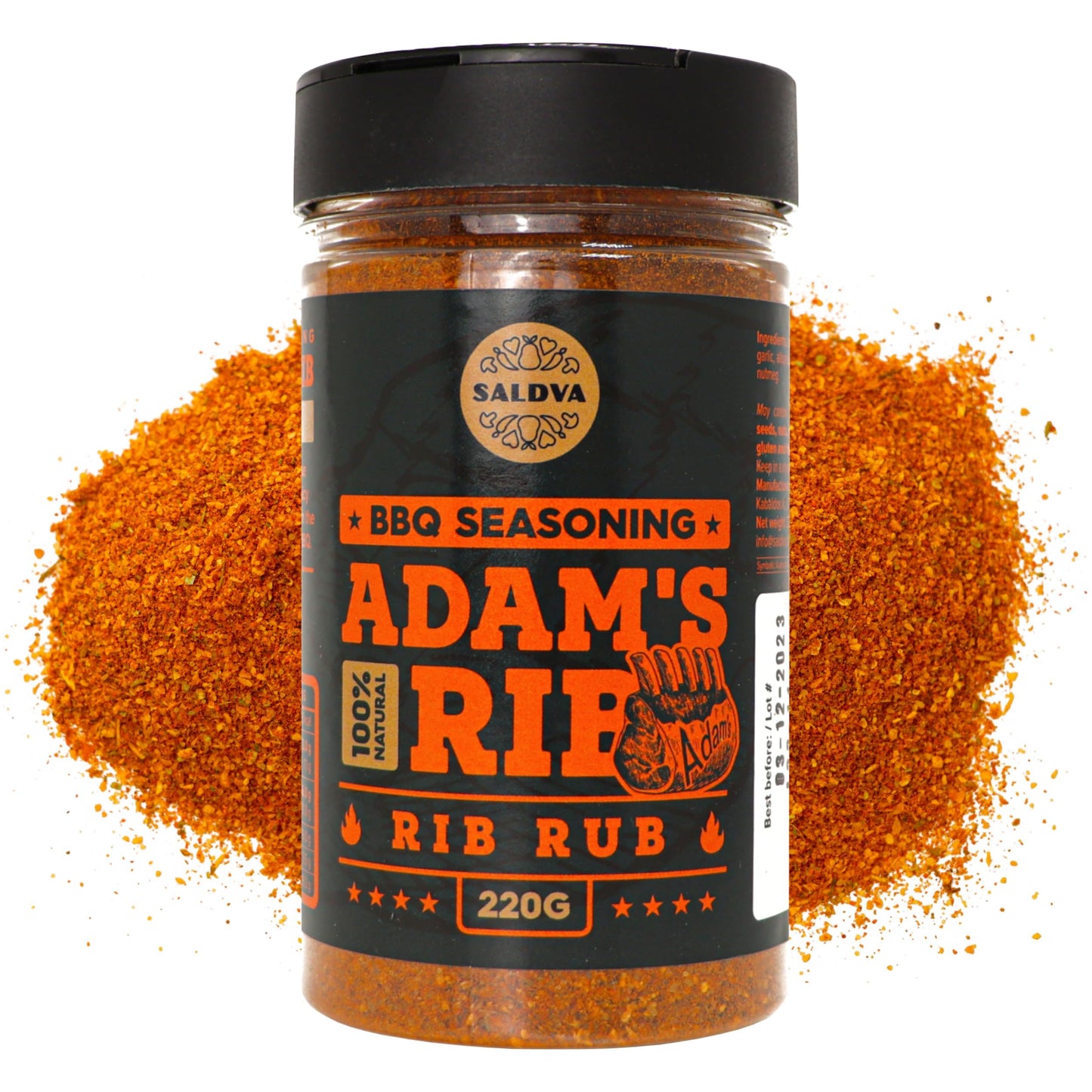 Adams Ribs BBQ Rib Rub - 100% Natural and Unique Seasoning - Perfect Blend Of Spices For Juicy BBQ And Grill Ribs - Large Jar (