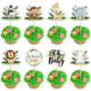 40 PCS Safari Animals Baby Shower Cupcake Toppers Oh Baby Jungle Animals Cupcake Picks Elephant Giraffe Lion Hippo Monkey Zebra 